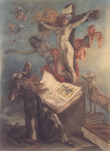 Pin, XIX, Rops, Felicien, The tentation of San Anthony, 1878