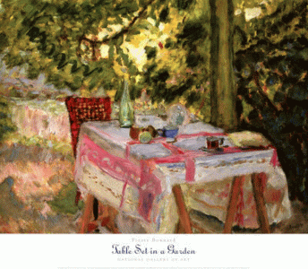 Pin, XX, Bonnard, Pierre, Table set a garden
