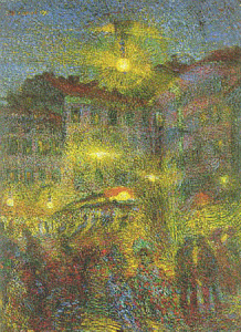Pin, XX, Carra, Carlo, Notturno in piazza Beccaria, 1910