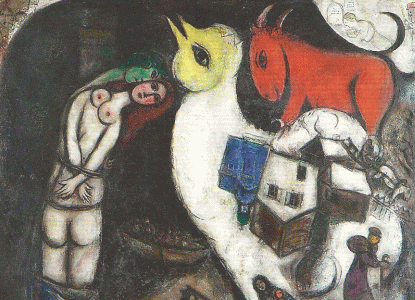 Pin, XX, Chagall, Marc, Los amantes en el poste, Col Cathy Odermatt-Vedovi, 1951
