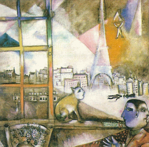 Pin, XX, Chagall, Marc, Pars por la ventana, M. Guggenheim, N. York, 1913
