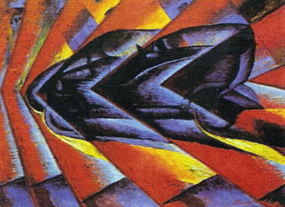 Pin, XX, Russolo, Luigi, Dinamismo de un automvi, M. de Arte Moderno, Pars, 1912-1913