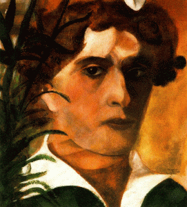 Pin, XX, Chagal, Marc, Autorretrato con cuello blanco, M. de Arte, Filadelfia, USA, 1914