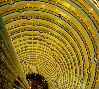 Arq, XX, Smith, Adrian de SOM -Skidmore Owing y Merril, Jin Mao Tower, interior, Sanghai, 1994-1999