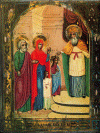 Icono, XIX, La Presentacin de la Virgen en el Templo, Col. Archimandrita P. Lombardo, Roma, Italia