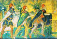 Mosaico, VI, Baslica de San Apolinar el Nuevo, Grupo de los Tres Reyes Magos -Rehabilitacin Posterior-, Rvena, Italia, Bizancio, hacia 558