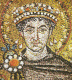 Mosaico, VI, Emperador Justiniano y su Squito, Detalle Iglesia de San Vital, Rvena, Italia, Bizancio 527-547