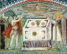 Mosaico, VI, San Vital, Abraam Isaac y sacrificio de Melquisedec, Rvena, Italia, Bizancio
