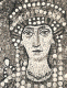Mosaico, VI, Emperatriz Teodora y su Squito, Detalle, Iglesia de San Vital, Rvena, Italia, Bizancio, 524-547 