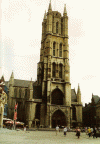 Arq XIII Catedral de San Bavn fachada en Gante Blgica