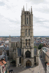 Arq XIV Catedral de S Bavon fachada en Gante