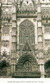 Arq XIII-XIV Catedral de Tours Exterior Fachada Principal Arcos Gablete Rosetn
