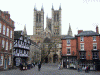 Arq XI-XIV Catedral Exterior Fachada y Conjunto Lincoln Inglaterra RU 1085-1311