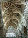 Arq XI-XV Catedral  Interior Boveda Exeter Devon Inglaterra RU 1050-1400