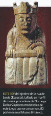 sc Edad Media Rey de Ajedrez, Marfil de Morsa, Isla Lewis Escocia, Procedencia Noruega, Museo Britanico, Inglaterra, RU