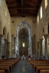 Arq XII Catedral de Cefal Interior Nave Mayor y Abside  Cefalu Palermo Italia 1131-1240