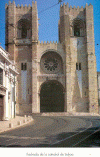 Arq XII Catedral Fachada Lisboa Portugal