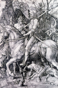Grabado, XV-XVI, Durero, Albert, Caballero, muerte y demonio, M. del Prado, Madrid, Espaa, 1513