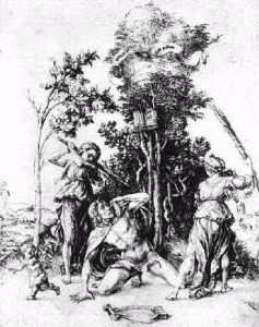 Grabado, XV-XVI, Durero, Albert, La muerte de Orfeo, 1498