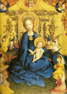 Pin, XV, Lochner, Stefan, La Virgen del Rosal, Vallra Richar, Museum, 1448