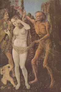 Pin, XV-XVI, Baldung, Hans, llamado Grien, Loa amantes y la muerte, Kunsthistoriche Museum, Viena, Austria
