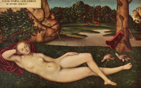 Pin, XVI, Cranach el Viejo, Lucas, Ninfa de la fuente, M. Tyssen-Bornemisza, Madrid, Espaa, 1534