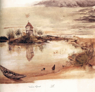 Pin, XV-XVI, Durero, Albert, Casa en un estanque