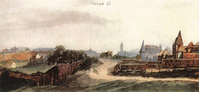 Pin, XV-XVI, Durero, Albert, Vista de Nuremberg, Alemania