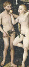 Art, Pin, XV-XVI, Cranach, Lucas, Adan y Eva