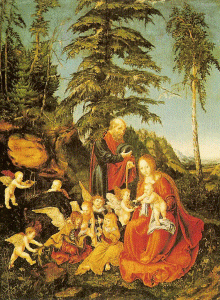 Pin, XVI, Cranach el Viejo, Lucas, Reposo en la huda a Egipto, Gemaldegalerie, Berln, Alemania, 1540