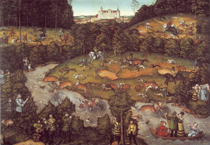 Pin, XVI, Cranach el Joven, Lucas, Caza del ciervo, 1540