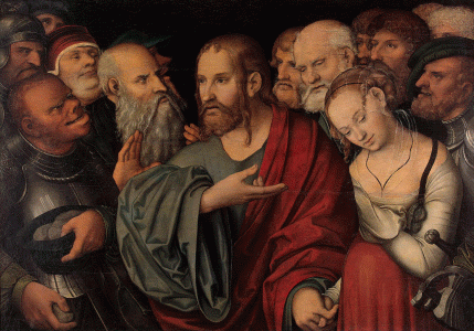 Pin, XVI, Cranach el Joven, Lucas, Cristo y la mujer adltera, M. Ermitage, San Petersburgo, Rusia, 1532