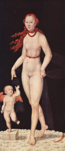 Pin, XVI, Cranach el Joven, Lucas, Venus y Cupido, Alte Pinakotek, Munich, Alemania, 1540