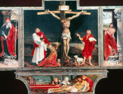 Pin, XVI, Grnewald, Matas, Retablo de Isenheim, Cerrado, Crucifixin, Iglesia de San Martn, Colmar, Alsacia, Francia 1515
