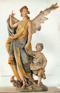 Esc, XVIII, Guntherm, Ignaz, Tobas y el Angel, madera policromada, Alemania, 1763