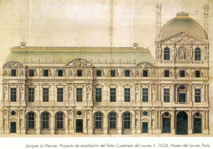 Arq, XVII, Lemercier, Jacques, Museo del Louvre, Patio Cuadrado, PAris, 1624