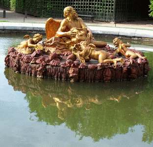 Esc, XVII, Fuente de Saturno, Jardines de Versalles, Versalles, Pars, Francia