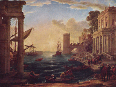 Pin, XVII, Lorrain, Claude, Puerto de embarque de la Reina de Saba, 1648