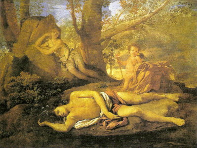 Pin, XVII, Poussin, Nicols, Eco y Narciso, M. del Louvre, Pars, Francia, 1627-1628