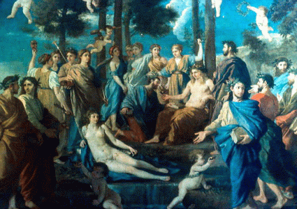 Pin, XII, Poussin, Nicols, El Parnaso, M. del Prado, Madrid, Espaa