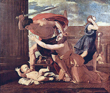 Pin, XVII, Poussin, Nicols, La masacre de los Inocentes, Muse Cond, Chantilly, Francia 1628-1629