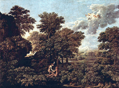 Pin, XVII, Poussin, Nicols, La Primavera , M. del Louvre, Pars, Francia, 1660