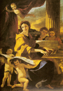 Pin XVII, Poussin, Nicpls, Santa Cecilia, M. del Prado, Madrid, 1627-1629