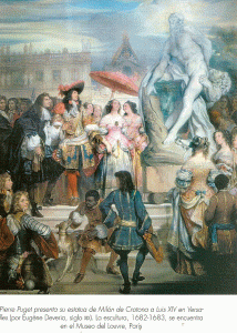Pin, XVII, Puget, Pierre, Presentacin de su estatua de Miln de Crotona a Luis XIV, 1682-1683