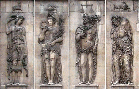 Esc, XVI, Goujon, Jean, Las Cuatro Estaciones, Muse Carnavlet, Pars, principios de siglo