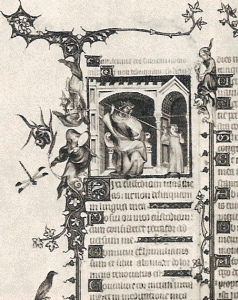 Miniatura, XIV, Breviario de Bellville, iluminado, dominicos, BBl. Nacioanal, Pars, 1340-1345