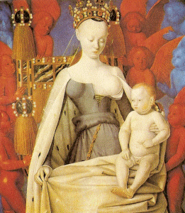 Pin, XV, Fouquet, Jean, Virgen y Nio, Joninklidijk Museum, Amberes, Blgica, 1450