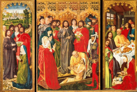 Pin,  XV, Froment, Nicols, Trptico de La resurreccin de Lzaro, M. Uffizi, Florencia, Italia, 1461
