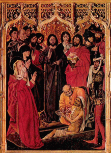 Pin, XV, Froment, Nicols, La Resurreccion de Lzaro, Trptico, Panel central, M. Uffizi, Florencia, Italia, 1461