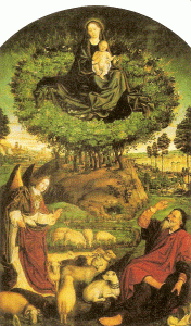 Pin, XV, Froment, Nicols, Moises y la zarza ardiendo, Trptico, panel central, Catedral de Salvador, Aix en Provence, Francia, 1475-1476